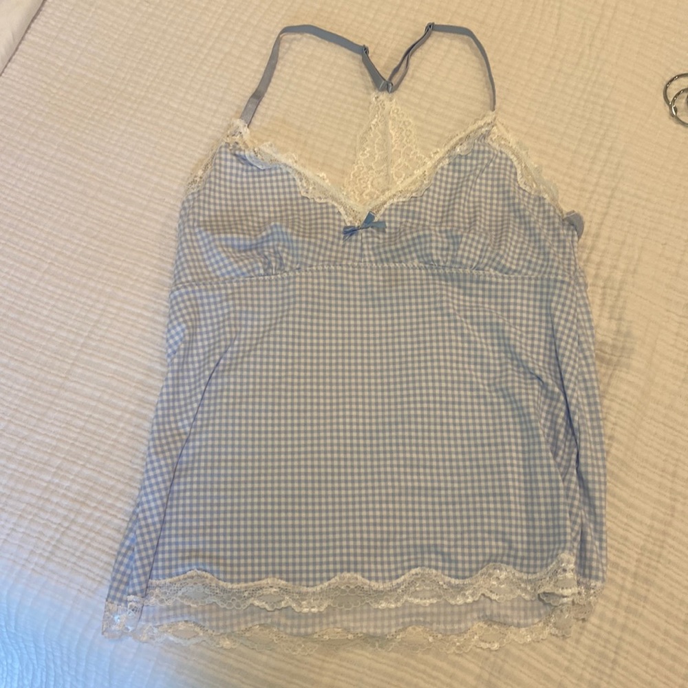 Laura Ashley Gingham Pajama Top